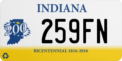 IN license plate 259FN