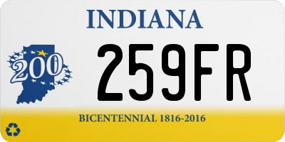 IN license plate 259FR