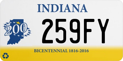 IN license plate 259FY