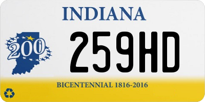 IN license plate 259HD