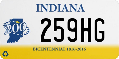 IN license plate 259HG