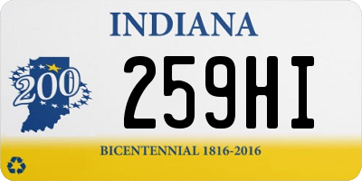 IN license plate 259HI