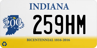 IN license plate 259HM