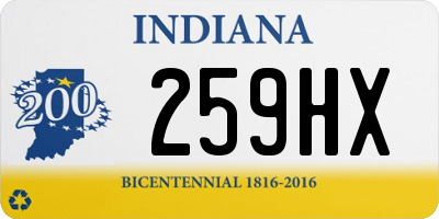 IN license plate 259HX