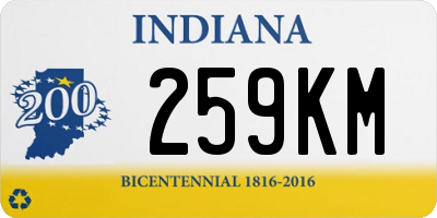 IN license plate 259KM