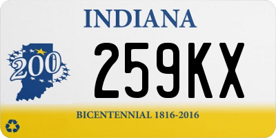 IN license plate 259KX