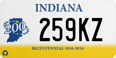 IN license plate 259KZ