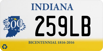 IN license plate 259LB