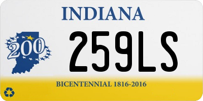 IN license plate 259LS