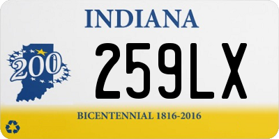 IN license plate 259LX