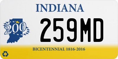 IN license plate 259MD