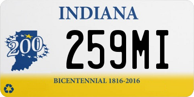 IN license plate 259MI