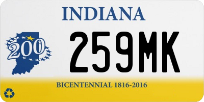 IN license plate 259MK