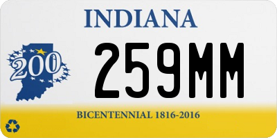 IN license plate 259MM