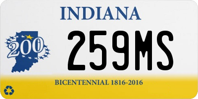 IN license plate 259MS