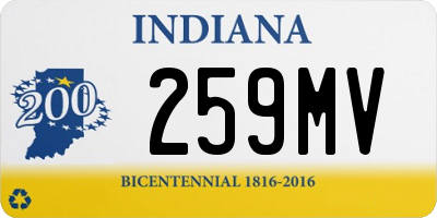 IN license plate 259MV