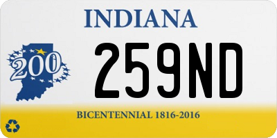 IN license plate 259ND