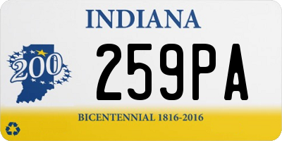 IN license plate 259PA