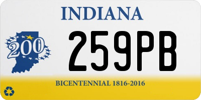 IN license plate 259PB