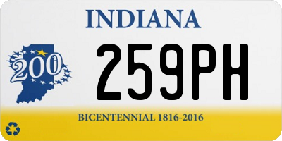 IN license plate 259PH