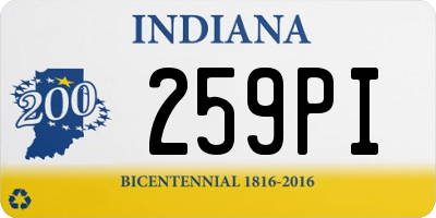 IN license plate 259PI