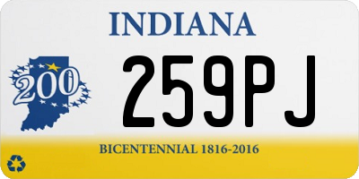 IN license plate 259PJ