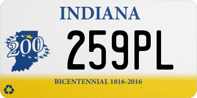 IN license plate 259PL