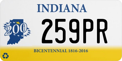 IN license plate 259PR