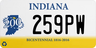 IN license plate 259PW