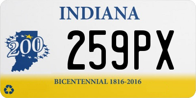 IN license plate 259PX