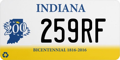 IN license plate 259RF