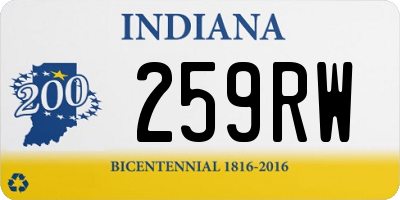 IN license plate 259RW