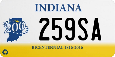 IN license plate 259SA