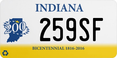 IN license plate 259SF