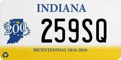 IN license plate 259SQ