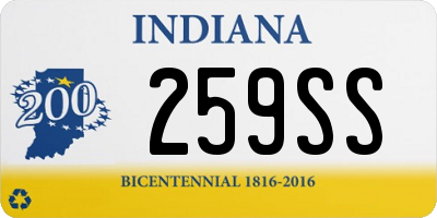 IN license plate 259SS