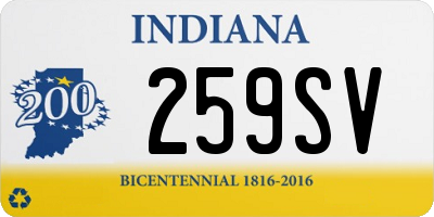 IN license plate 259SV