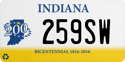 IN license plate 259SW