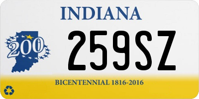 IN license plate 259SZ