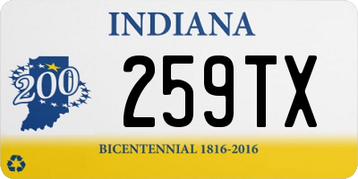 IN license plate 259TX