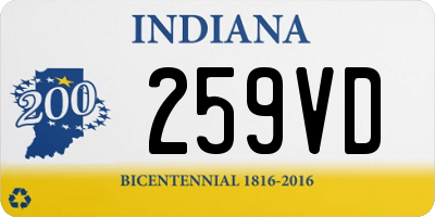 IN license plate 259VD