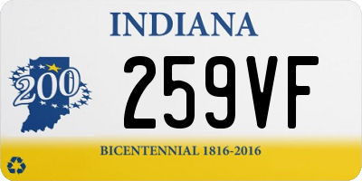 IN license plate 259VF