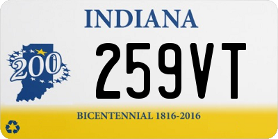 IN license plate 259VT