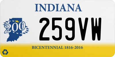 IN license plate 259VW