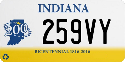 IN license plate 259VY