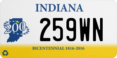 IN license plate 259WN