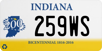 IN license plate 259WS