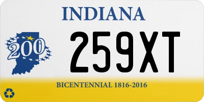 IN license plate 259XT