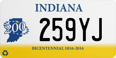 IN license plate 259YJ