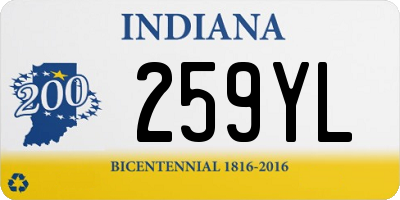 IN license plate 259YL